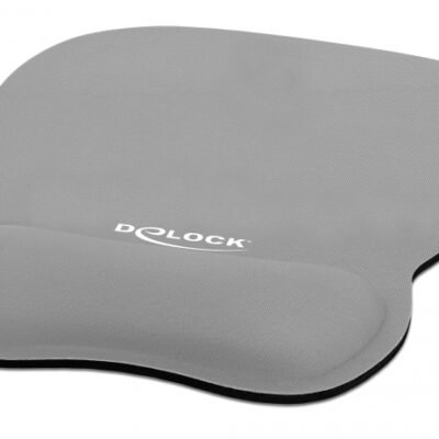 DELOCK Mousepad 12698 με στήριγμα καρπού, 245×206 mm, γκρι