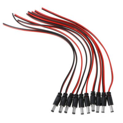 FOLKSAFE καλώδιο FS-DCPIGTAIL-M με αρσενικό βύσμα 5.5×2.1mm, 10τμχ